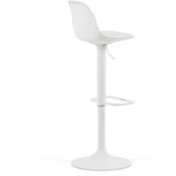 Kave Home - Tabouret Orlando - T En Polyuréthane Blanc Et Acier Blanc Mat 60-82 Cm - Blanc 9 Kave Home - Tabouret Orlando - T En Polyuréthane Blanc Et Acier Blanc Mat 60-82 Cm - Blanc -KAVE HOME Soldes 2022 52695712 3