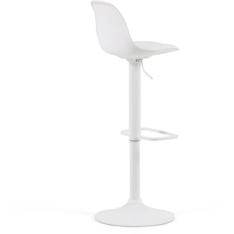 Kave Home - Tabouret Orlando - T En Polyuréthane Blanc Et Acier Blanc Mat 60-82 Cm - Blanc 5 Kave Home - Tabouret Orlando - T En Polyuréthane Blanc Et Acier Blanc Mat 60-82 Cm - Blanc – Image 3