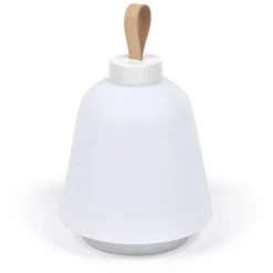 Kave Home - Lampe De Table Udiya En Polyéthylène Et Métal Avec Finition Blanche - Blanc