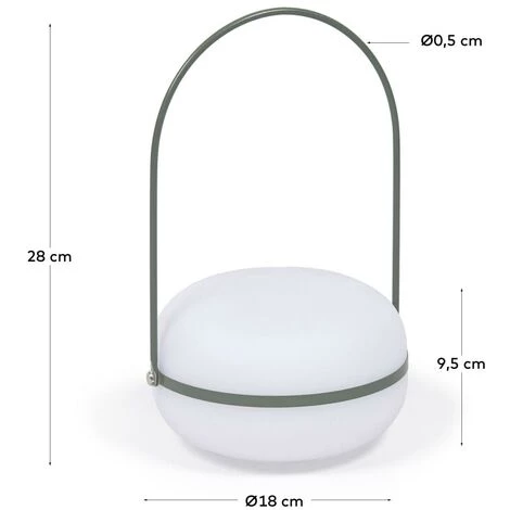 Kave Home - Lampe De Table Tea En Polyéthylène Et Métal Avec Finition Verte - Vert 6 Kave Home - Lampe De Table Tea En Polyéthylène Et Métal Avec Finition Verte - Vert – Image 4