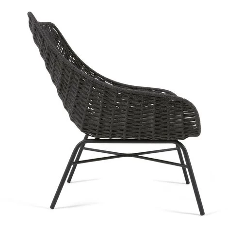 Kave Home - Fauteuil Abeli En Corde Noir - Noir 4 Kave Home - Fauteuil Abeli En Corde Noir - Noir – Image 2