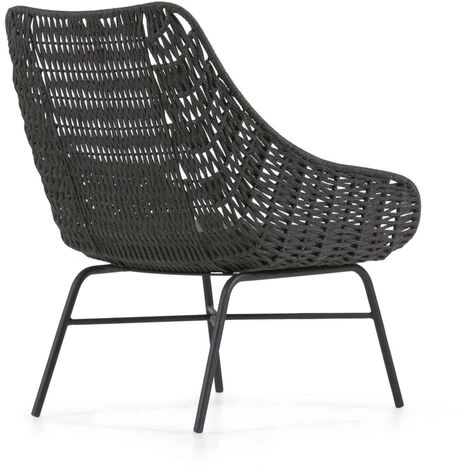 Kave Home - Fauteuil Abeli En Corde Noir - Noir 5 Kave Home - Fauteuil Abeli En Corde Noir - Noir – Image 3