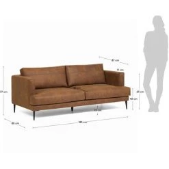 Kave Home - Canapé Tanya 2 Places Rembourré Marron Clair 183 Cm - Marron 11 Kave Home - Canapé Tanya 2 Places Rembourré Marron Clair 183 Cm - Marron -KAVE HOME Soldes 2022 53347074 5