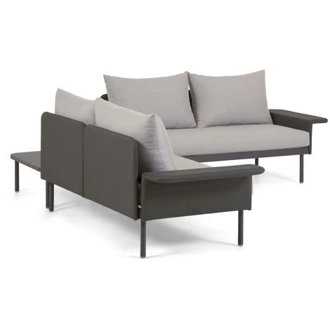 Kave Home - Salon De Jardin Zaltana Avec Canapé Dangle Et Table En Aluminium Noir Mat 164 Cm - Noir 5 Kave Home - Salon De Jardin Zaltana Avec Canapé Dangle Et Table En Aluminium Noir Mat 164 Cm - Noir – Image 3