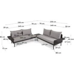 Kave Home - Salon De Jardin Zaltana Avec Canapé Dangle Et Table En Aluminium Noir Mat 164 Cm - Noir 11 Kave Home - Salon De Jardin Zaltana Avec Canapé Dangle Et Table En Aluminium Noir Mat 164 Cm - Noir -KAVE HOME Soldes 2022 53621259 5