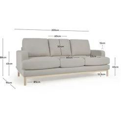 Kave Home - Canapé Mihaela 3 Places En Bouclette Grise 203 Cm - Gris -KAVE HOME Soldes 2022 54205691 5