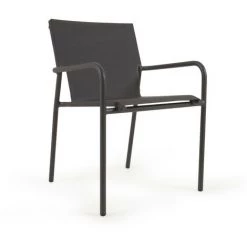 Kave Home - Chaise De Jardin Zaltana En Aluminium Avec Finition Peinture Noire Mate - Noir