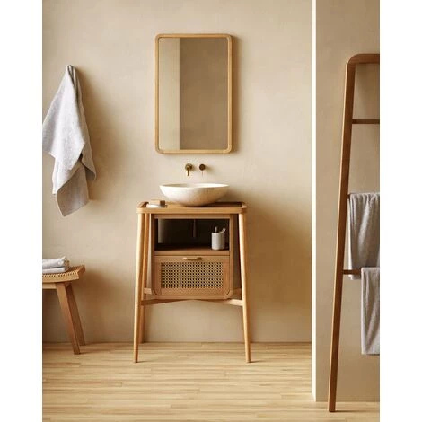 Kave Home - Porte-serviettes Uliana En Bois De Teck Massif Finition Naturelle 50 X 160 Cm - Naturel 4 Kave Home - Porte-serviettes Uliana En Bois De Teck Massif Finition Naturelle 50 X 160 Cm - Naturel – Image 2