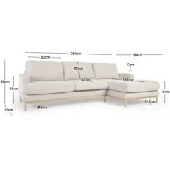 Kave Home - Canapé Mihaela 3 Places Avec Méridienne à Droite En Bouclette Blanche 264 Cm 11 Kave Home - Canapé Mihaela 3 Places Avec Méridienne à Droite En Bouclette Blanche 264 Cm -KAVE HOME Soldes 2022 58434904 5