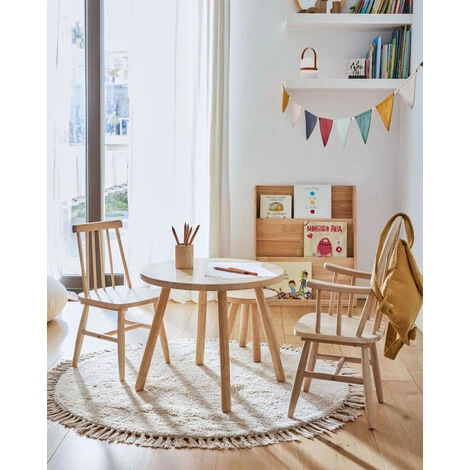 Kave Home - Tabouret Enfant Dilcia Bois D'hévéa Massif Hauteur 31 Cm - Naturel 5 Kave Home - Tabouret Enfant Dilcia Bois D'hévéa Massif Hauteur 31 Cm - Naturel – Image 3