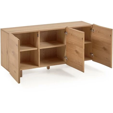 Kave Home - Buffet Rasha 3 Portes En Contreplaqué De Chêne Finition Naturelle 150 X 71 Cm - Naturel 4 Kave Home - Buffet Rasha 3 Portes En Contreplaqué De Chêne Finition Naturelle 150 X 71 Cm - Naturel – Image 2