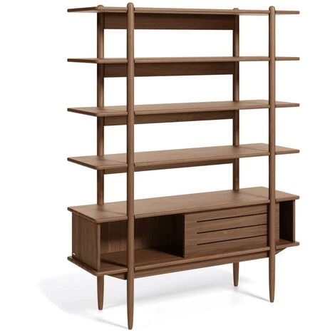 Kave Home - Étagère Carolin En Bois Plaqué De Noyer 130 X 169 Cm - Naturel 4 Kave Home - Étagère Carolin En Bois Plaqué De Noyer 130 X 169 Cm - Naturel – Image 2