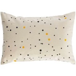 Kave Home - Housse De Coussin Xiel 100% Coton (GOTS) Pois Noir Et Jaune 30 X 50 Cm - Beige