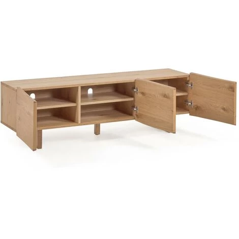 Kave Home - Meuble TV Rasha 3 Portes Placage De Chêne Finition Naturelle 160 X 45 Cm - Naturel 4 Kave Home - Meuble TV Rasha 3 Portes Placage De Chêne Finition Naturelle 160 X 45 Cm - Naturel – Image 2