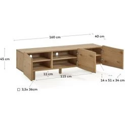 Kave Home - Meuble TV Rasha 3 Portes Placage De Chêne Finition Naturelle 160 X 45 Cm - Naturel 9 Kave Home - Meuble TV Rasha 3 Portes Placage De Chêne Finition Naturelle 160 X 45 Cm - Naturel -KAVE HOME Soldes 2022 59217374 4