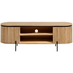 Kave Home - Meuble TV Licia 2 Portes En Bois De Manguier Massif Et Métal Noir 160 X 56 Cm - Naturel 8 Kave Home - Meuble TV Licia 2 Portes En Bois De Manguier Massif Et Métal Noir 160 X 56 Cm - Naturel -KAVE HOME Soldes 2022 59217376 2