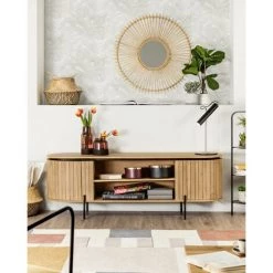 Kave Home - Meuble TV Licia 2 Portes En Bois De Manguier Massif Et Métal Noir 160 X 56 Cm - Naturel 10 Kave Home - Meuble TV Licia 2 Portes En Bois De Manguier Massif Et Métal Noir 160 X 56 Cm - Naturel -KAVE HOME Soldes 2022 59217376 4