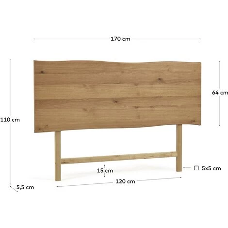 Kave Home - Tête De Lit Rasha En Placage De Chêne Finition Naturelle Pour Lit De 160 Cm - Naturel 5 Kave Home - Tête De Lit Rasha En Placage De Chêne Finition Naturelle Pour Lit De 160 Cm - Naturel – Image 3