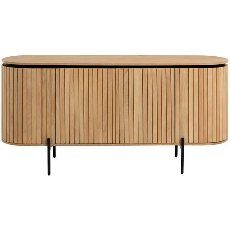 Kave Home - Buffet Licia 4 Portes De Bois De Manguier Massif Et Métal Peint Noir 170 X 80 Cm - Naturel 4 Kave Home - Buffet Licia 4 Portes De Bois De Manguier Massif Et Métal Peint Noir 170 X 80 Cm - Naturel – Image 2