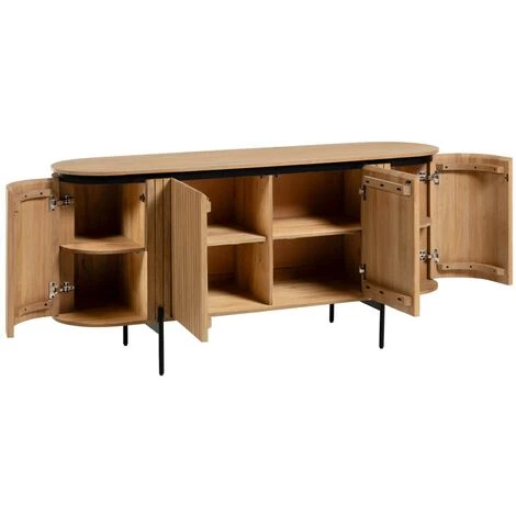Kave Home - Buffet Licia 4 Portes De Bois De Manguier Massif Et Métal Peint Noir 170 X 80 Cm - Naturel 5 Kave Home - Buffet Licia 4 Portes De Bois De Manguier Massif Et Métal Peint Noir 170 X 80 Cm - Naturel – Image 3