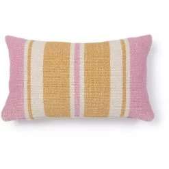 Kave Home - Housse De Coussin Marilina 100 % Coton Rose Et Rayures Multicolores 30 X 50 Cm - Multicolore