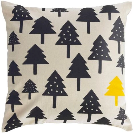 Kave Home - Housse De Coussin Saori 100% Coton (GOTS) Arbres Petits Noir 45 X 45 Cm - Beige 3 Kave Home - Housse De Coussin Saori 100% Coton (GOTS) Arbres Petits Noir 45 X 45 Cm - Beige