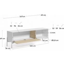 Kave Home - Meuble TV Marielle 1 Porte Placage Frêne Laqué Blanc Et Métal Blanc 167 X 53 Cm - Blanc 9 Kave Home - Meuble TV Marielle 1 Porte Placage Frêne Laqué Blanc Et Métal Blanc 167 X 53 Cm - Blanc -KAVE HOME Soldes 2022 59217408 4