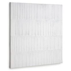 Kave Home - Tableau Basilisa Blanc Et Gris 90 X 90 Cm - Blanc