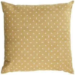 Kave Home - Housse De Coussin Zale 100% Coton Moutarde à Triangles Blancs 45 X 45 Cm - Moutarde