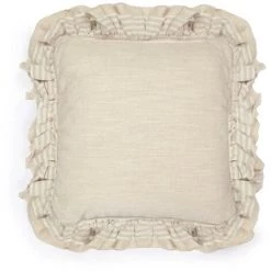 Kave Home - Housse De Coussin Deva En Lin Naturel Et Bord à Rayures Beiges 45 X 45 Cm - Naturel