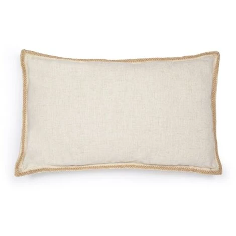 Kave Home - Housse De Coussin Idara En Lin Et Jute De Couleur Naturelle Avec Bord Beige 30 X 50 Cm - Naturel 3 Kave Home - Housse De Coussin Idara En Lin Et Jute De Couleur Naturelle Avec Bord Beige 30 X 50 Cm - Naturel