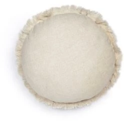 Kave Home - Housse Araceli En Lin Naturel Pour Coussin Rond Ø 45 Cm - Naturel