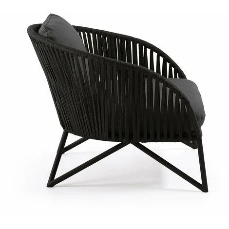 Kave Home - Fauteuil Branzie En Corde Noire - Noir 4 Kave Home - Fauteuil Branzie En Corde Noire - Noir – Image 2