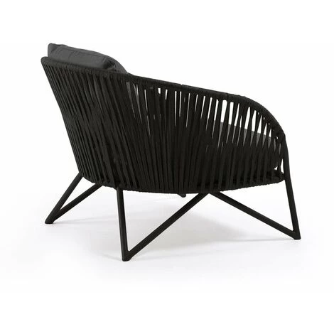 Kave Home - Fauteuil Branzie En Corde Noire - Noir 5 Kave Home - Fauteuil Branzie En Corde Noire - Noir – Image 3