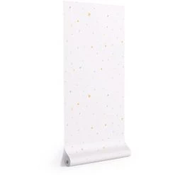 Kave Home - Papier Peint Miris à Pois Et Triangles Turquoise Et Jaune Moutarde 10x0,53m FSC MIX Credit - Multicolore