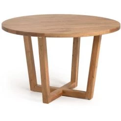 Kave Home - Table Ronde Nahla En Bois Massif D'acacia Finition Naturelle Ø 120cm - Naturel