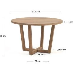 Kave Home - Table Ronde Nahla En Bois Massif D'acacia Finition Naturelle Ø 120cm - Naturel -KAVE HOME Soldes 2022 64089907 4
