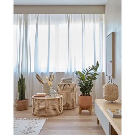 Kave Home - Petite Lampe à Poser Lumisa En Rotin Finition Naturelle Et Corde Verte 4 Kave Home - Petite Lampe à Poser Lumisa En Rotin Finition Naturelle Et Corde Verte – Image 2