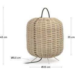 Kave Home - Petite Lampe à Poser Lumisa En Rotin Finition Naturelle Et Corde Verte 7 Kave Home - Petite Lampe à Poser Lumisa En Rotin Finition Naturelle Et Corde Verte -KAVE HOME Soldes 2022 64089914 3