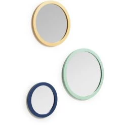 Kave Home - Lot Malala De 3 Miroirs Ronds Bleu, Moutarde Et Turquoise En MDF Ø 23 Cm /Ø 30 Cm /Ø 35 Cm - Multicolore