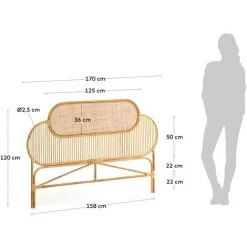 Kave Home - Tête De Lit Lalita En Rotin Avec Finition Naturelle Pour Lit De 160 Cm - Naturel -KAVE HOME Soldes 2022 64089940 3