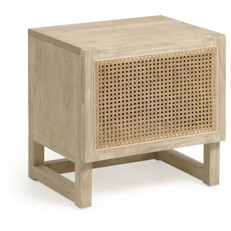 Kave Home - Table De Chevet Rexit Bois Massif Et Contreplaqué De Mindy Avec Rotin 50 X 48 Cm - Naturel 3 Kave Home - Table De Chevet Rexit Bois Massif Et Contreplaqué De Mindy Avec Rotin 50 X 48 Cm - Naturel