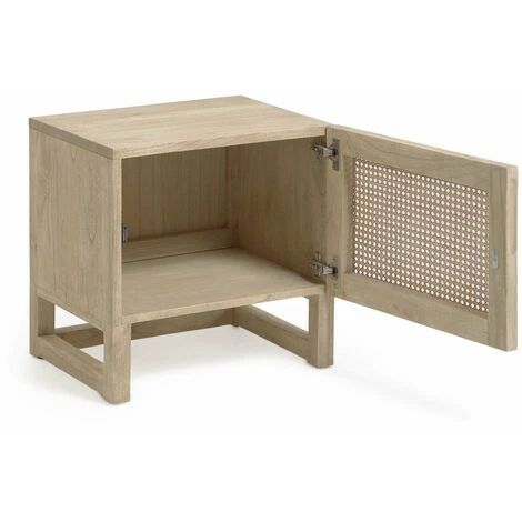 Kave Home - Table De Chevet Rexit Bois Massif Et Contreplaqué De Mindy Avec Rotin 50 X 48 Cm - Naturel 4 Kave Home - Table De Chevet Rexit Bois Massif Et Contreplaqué De Mindy Avec Rotin 50 X 48 Cm - Naturel – Image 2