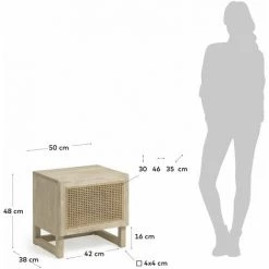 Kave Home - Table De Chevet Rexit Bois Massif Et Contreplaqué De Mindy Avec Rotin 50 X 48 Cm - Naturel 9 Kave Home - Table De Chevet Rexit Bois Massif Et Contreplaqué De Mindy Avec Rotin 50 X 48 Cm - Naturel -KAVE HOME Soldes 2022 64089957 4