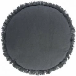 Kave Home - Housse De Coussin Clarice En Coton Et Lin Bleu Ø 45 Cm - Bleu