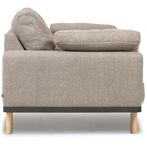 Kave Home - Canapé Noa 3 Places Avec Coussins Beige Avec Pieds Finition Naturelle 230 Cm - Beige 5 Kave Home - Canapé Noa 3 Places Avec Coussins Beige Avec Pieds Finition Naturelle 230 Cm - Beige – Image 3