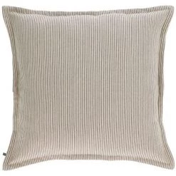 Kave Home - Housse De Coussin Aleria Coton Rayures Marron Et Beige 60 X 60 Cm - Beige