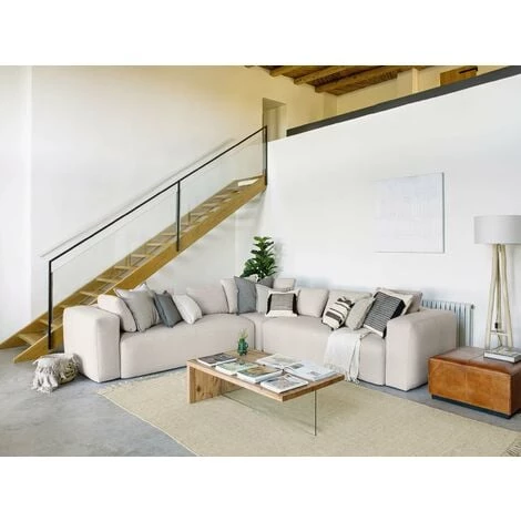 Kave Home - Housse De Coussin Aleria Coton Rayures Marron Et Beige 60 X 60 Cm - Beige 4 Kave Home - Housse De Coussin Aleria Coton Rayures Marron Et Beige 60 X 60 Cm - Beige – Image 2