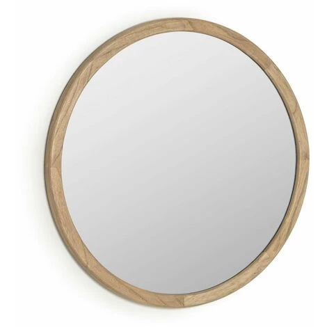 Kave Home - Miroir Rond Alum Bois Massif De Mindi Ø 80 Cm - Naturel 3 Kave Home - Miroir Rond Alum Bois Massif De Mindi Ø 80 Cm - Naturel