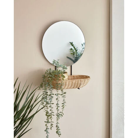 Kave Home - Petit Miroir Mural Ebian Avec étagère En Rotin Finition Naturelle 35 X 16 Cm - Naturel 5 Kave Home - Petit Miroir Mural Ebian Avec étagère En Rotin Finition Naturelle 35 X 16 Cm - Naturel – Image 3